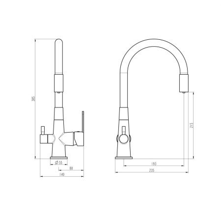 Смеситель для кухни Tokito AISAI TOK-AIS-1018 на мойку хром