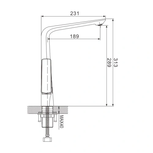 Смеситель для кухни Rose R1313 на мойку хром - фото 3