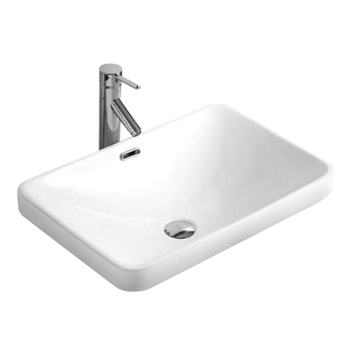 Раковина из сантехнического фарфора Melana 78441-805 58х39 встраиваемая цвет белый без отверстий под смеситель - фото 3