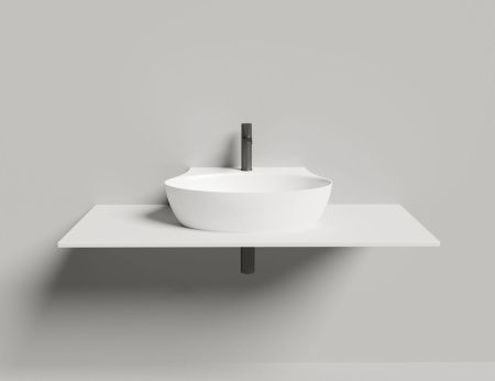 Раковина из искусственного камня S-Stone Salini ALDA 140321M 60х50 накладная цвет белый 1 отверстие под смеситель