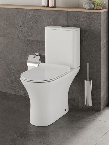 Унитаз напольный с бачком Orange C01-000W белый с сиденьем микролифт душевой смыв - фото 2