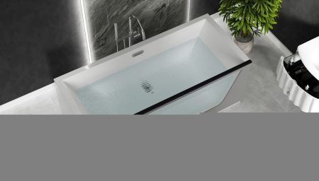 Ванна акриловая Aima Design NEO 01нео1775с1с 170х75 отдельностоящая прямоугольная с каркасом