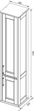 Шкаф-пенал Aquanet Бостон М 00209681 40х170 напольный цвет белый