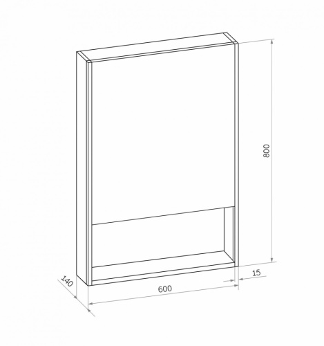 Зеркало-шкаф Art&Max Foggia AM-Fog-600-800-1D-L-DS-F-Nero 60х14х80 подвесной цвет черный - фото 5
