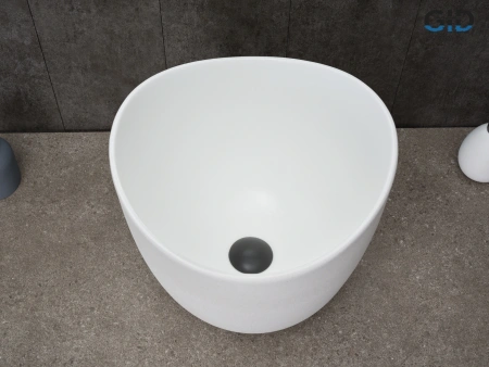 Раковина керамическая Gid Creativo 51221 40х40 накладная цвет белый без отверстий под смеситель