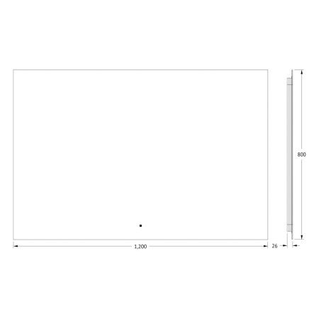 Зеркало с подсветкой Defesto GLOW DF 2510RH 120х80 подвесное