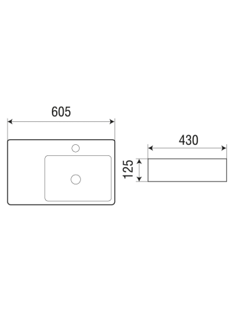 Раковина из сантехнического фаянса WeltWasser WW SK 10000004572 40 см накладная цвет белый 1 отверстие под смеситель