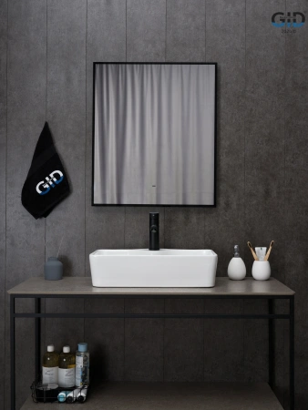 Раковина керамическая Gid Geométrico 51202 60х30 накладная цвет белый 1 отверстие под смеситель