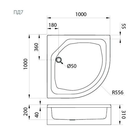 Душевой поддон акриловый Тритон Щ0000014634 100х100 белый с каркасом