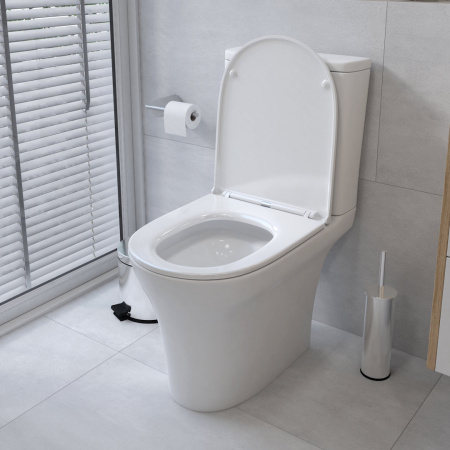 Унитаз напольный с бачком Teymi Ellie T40206 белый с сиденьем микролифт безободковый смыв торнадо