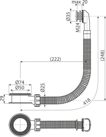 Слив-перелив Alcadrain A328B