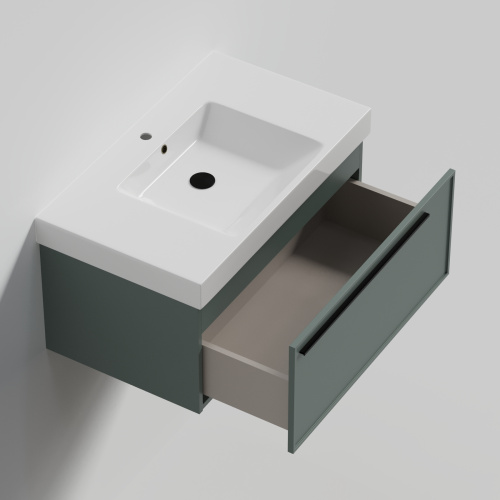Тумба с раковиной La Fenice ELBA NFNC-01-ELB-G-80-3-80 90х36х49 подвесная цвет серо-зеленый - фото 2