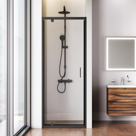 Душевая дверь Am.Pm Gem W90G-80-1P-BT 80х195 стекло прозрачное профиль черный матовый