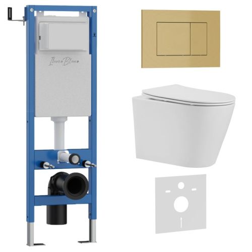 Комплект унитаз с инталляцией и клавишей смыва Iberica Blanca BURGOS ALTO IB.001M.BRA.234.854 - фото 2