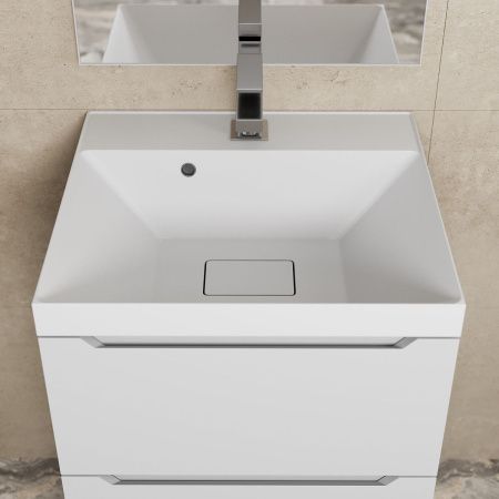 Раковина из искусственного камня Uperwood Classic New 2910210024 50х50 полувстраиваемая цвет белый