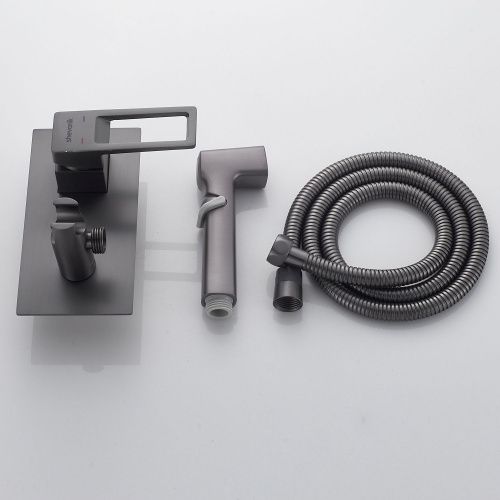 Гигиенический душ со смесителем Shevanik S6805T оружейная сталь - фото 4