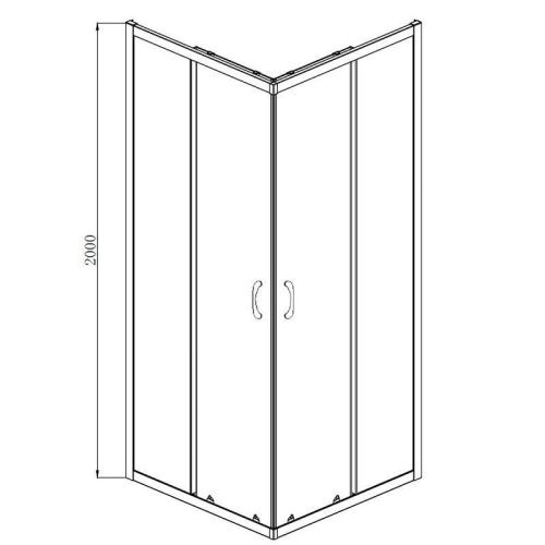 Душевой уголок Azario MILTON AZ-ND1142 1000 Black 100х100 стекло прозрачное профиль черный без поддона - фото 3
