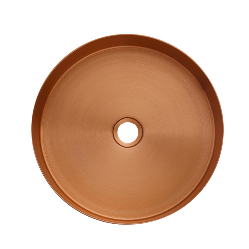 Раковина из нержавеющей стали AltroBagno Costoso AltroBagnoCostoso001007RaSp 40х40 накладная цвет медь матовая - фото 2