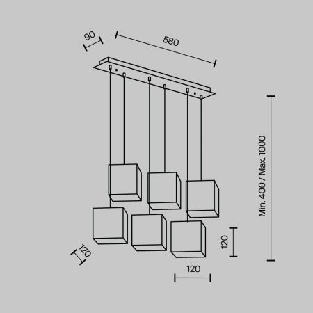 Люстра подвесная Modelux MS.161.760 BS