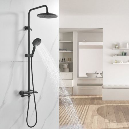 Душевая стойка Rose R3936H настенная цвет черный