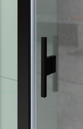 Душевой уголок Allen Brau Priority 3.31012.BBA + 3.31015.BBA 140х80 стекло прозрачное профиль черный без поддона