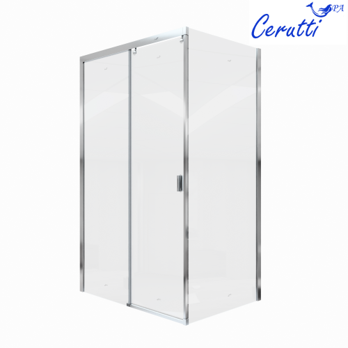 Душевой уголок Cerutti SPA MARBELLA 120 L 120х80 стекло прозрачное профиль хром глянцевый - фото 2
