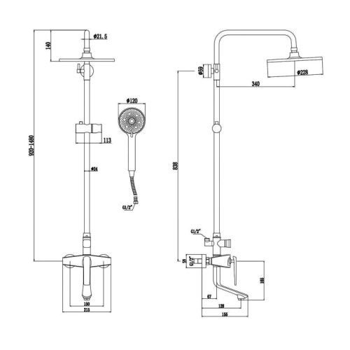 Душевая стойка Savol S-JD9145AW настенная цвет хром/белый - фото 3