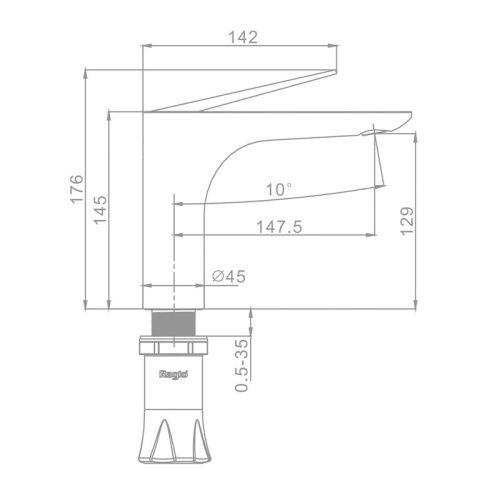 Смеситель Raglo R07 R07.10.09 на раковину графит - фото 2