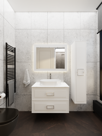 Тумба со столешницей La Fenice CUBO TWIN NFNC-01-CUB-B-80-2-1-GG 80х50 подвесная цвет белый