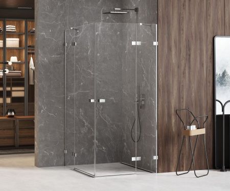 Душевой уголок New Trendy AVEXA Chrome EXK-1526 100х90 стекло прозрачное профиль хром без поддона