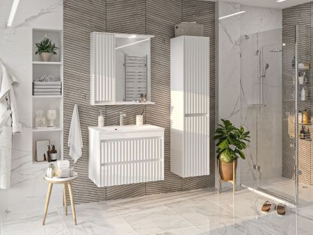 Зеркало-шкаф Brevita Balaton BAL-04075-01-Л 70х80 подвесной цвет белый