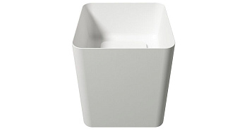 Раковина из искусственного камня Zenon Aris 4000.000.000.000.39673 42х42 подвесная цвет белый матовый