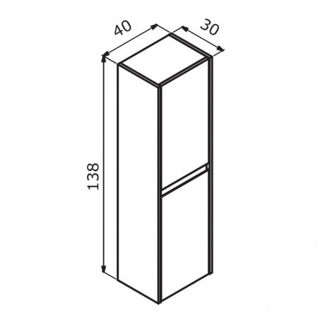 Шкаф-пенал Orka Lisbon 3001191 40х140 подвесной цвет серый