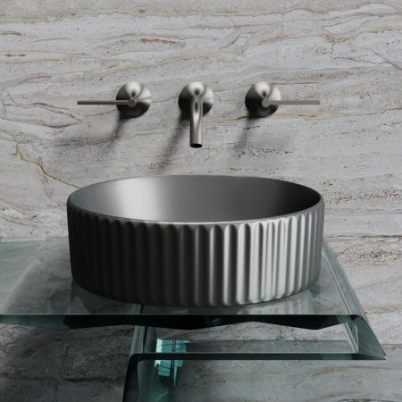 Раковина из сантехнического фарфора Ceramica Nova ELEMENT CN6057MDH 40х40 накладная цвет черный без отверстий под смеситель