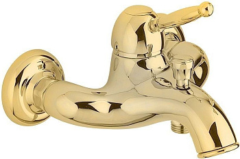 Смеситель для ванны с душем Paffoni Giorgia GI022GF настенный золото без термостата