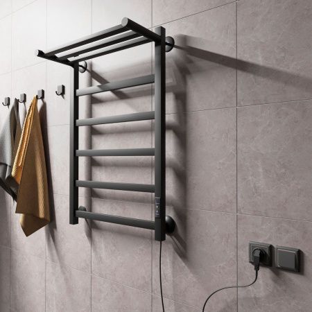 Полотенцесушитель электрический Маргроид Вид 81-10 профильный 8110p-8050-1083-9005R 55х80 черный