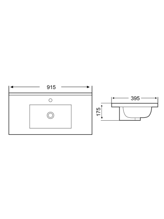 Раковина из сантехнического фаянса WeltWasser WW SK 10000005574 40 см встраиваемая цвет черный 1 отверстие под смеситель