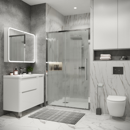 Душевая дверь Grossman Cosmo 100.K33.02.110.10.02 110х195 стекло текстурное профиль хром глянцевый