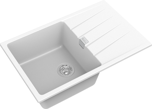Кухонная мойка Rivelato RAUM RM-78 brina 78х50 цвет белый - фото 3