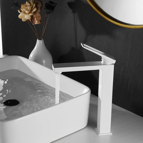 Смеситель для раковины Shevanik S6811C на столешницу белый - фото 5