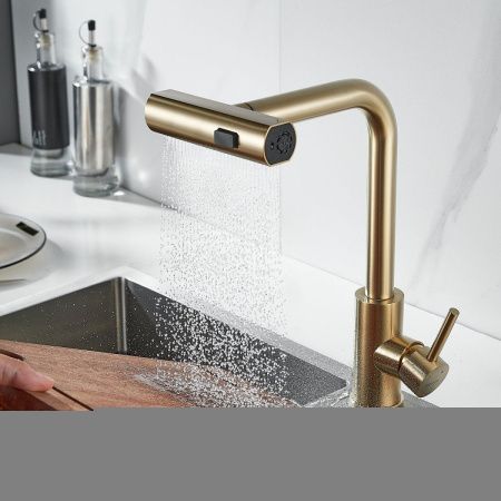 Смеситель для кухни Shevanik S263G на мойку золото