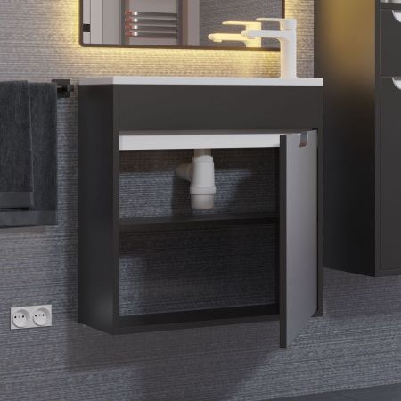 Тумба под раковину Uperwood Modul 2930205364 60х20 подвесная цвет черный