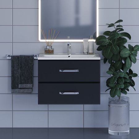 Тумба под раковину Uperwood Foster 291020516 70х50 подвесная цвет черный