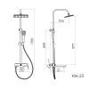 Душевая стойка Knotlor KN-23 настенная цвет хром
