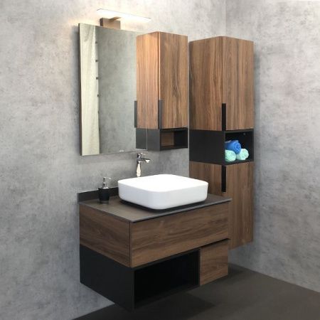 Тумба с раковиной Comforty Штутгарт 00-00002868CF 90х50 подвесная цвет коричневый