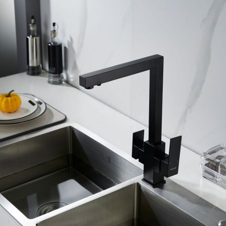 Смеситель для кухни Shevanik S148H на мойку черный