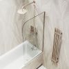 Душевая шторка на ванну Maybah Glass MGV-131-2у 35х140 стекло прозрачное профиль бронза ориентация универсальная