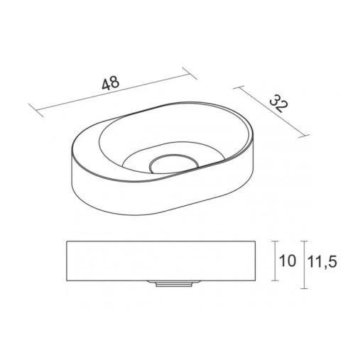 Раковина Riho ESSENCE TRAY W 48 см W028001105 накладная цвет белый - фото 2