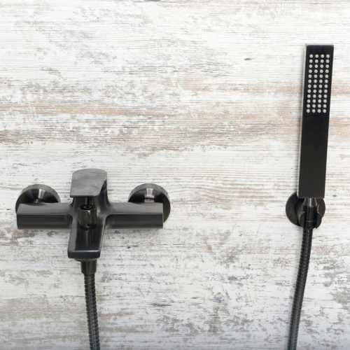 Смеситель для ванны WasserKRAFT Wiese 8400 8401 настенный оружейная сталь - фото 3