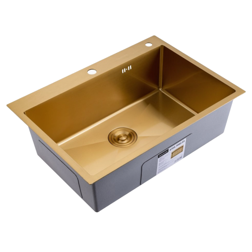 Кухонная мойка Splenka S703.7050.03 70х50 цвет золотой сатин поверхность матовая - фото 2